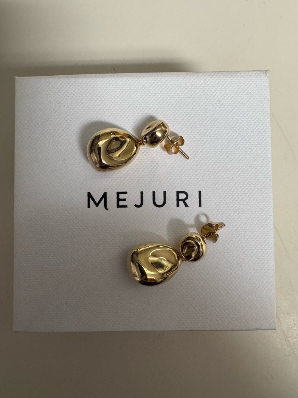 Mejuri Organic Dôme Pebble Drop Earrings Gold Vermeil